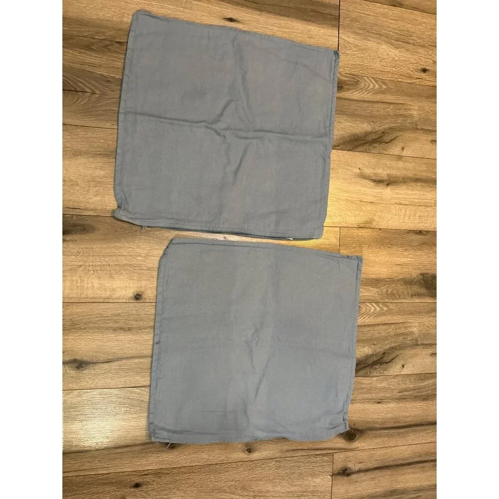 Set Of 2 Ikea Gurli Light Blue Cushion Covers 20x20 Inches Polyester & Cotton Bl